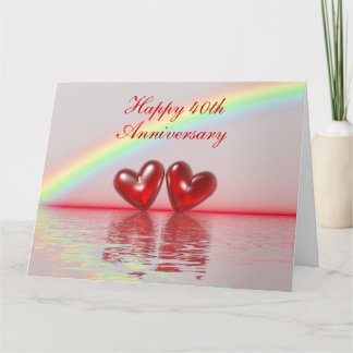 40th Anniversary Ruby Hearts Card