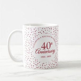 40th Anniversary Ruby Hearts Coffee Mug