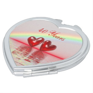 40th Anniversary Ruby Hearts Compact Mirror