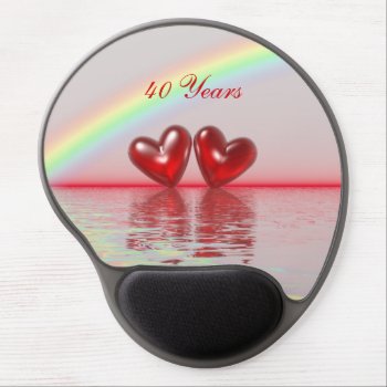 40th Anniversary Ruby Hearts Gel Mouse Pad by Peerdrops at Zazzle