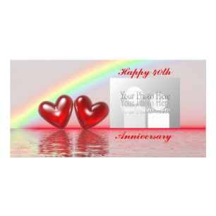 40th Anniversary Ruby Hearts Photo Card