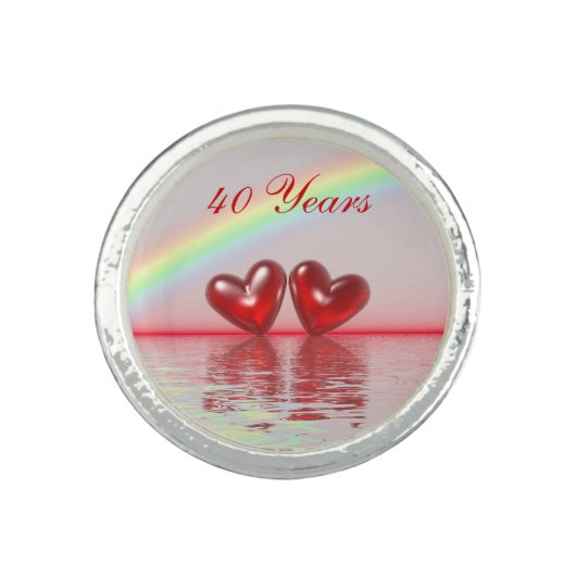 40th Anniversary Ruby Hearts Ring (Front)