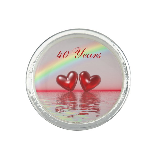 40th Anniversary Ruby Hearts Ring (Front)