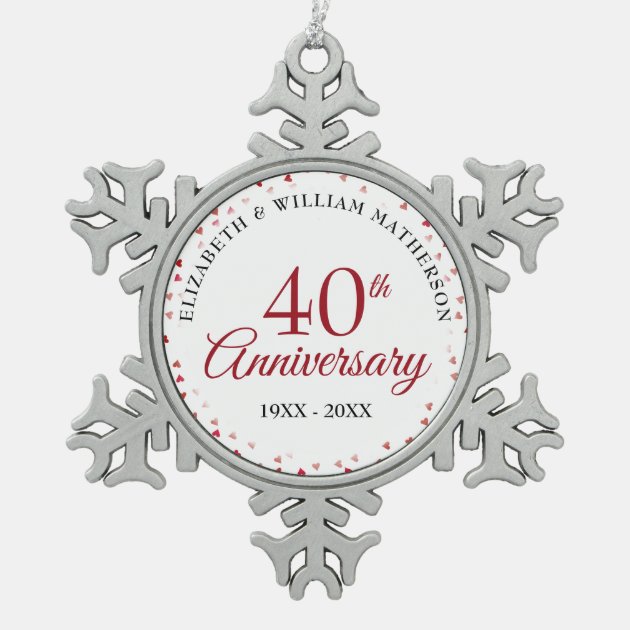 Personalised Ruby Wedding 40th Anniversary Invitations Design Code: RWA 008 Pack of 12 