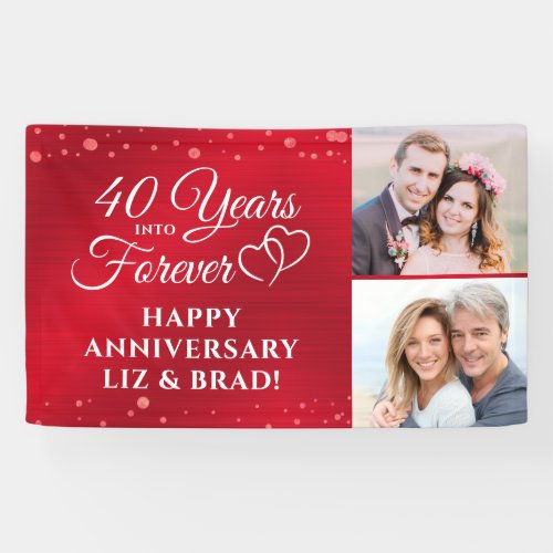 40th Anniversary Ruby Hearts YEARS INTO FOREVER Banner