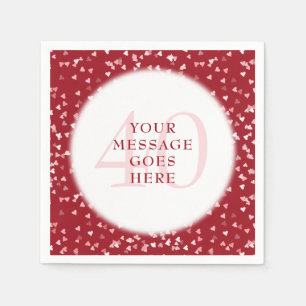 40th Anniversary Ruby Love Hearts Confetti Napkins
