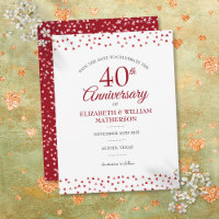 40th Anniversary Ruby Love Hearts Save the Date