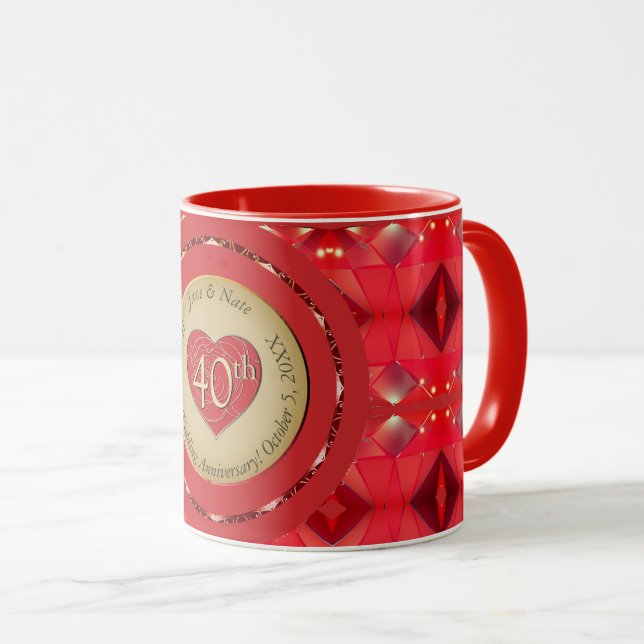 40th Anniversary Ruby  Mug (Front Right)
