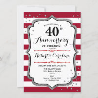 40th Anniversary - Ruby Red White Silver