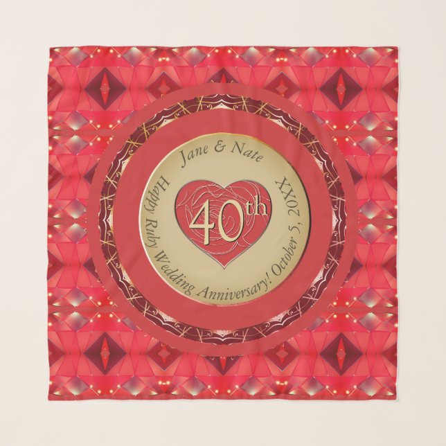 40th Anniversary Ruby  Scarf (Front)