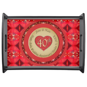 40th Anniversary Ruby  Serving Tray