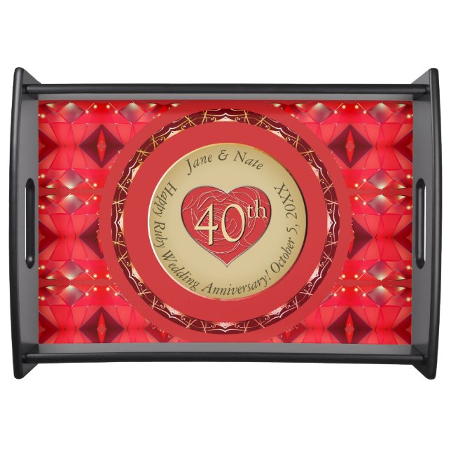 40th Anniversary Ruby  Serving Tray (Front)