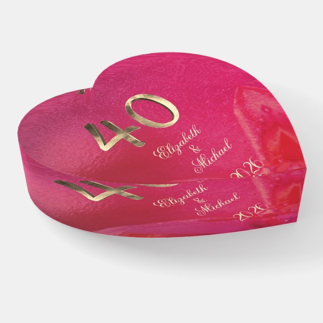 40th Anniversary Ruby Wedding Add Name or Text Paperweight (Angled)