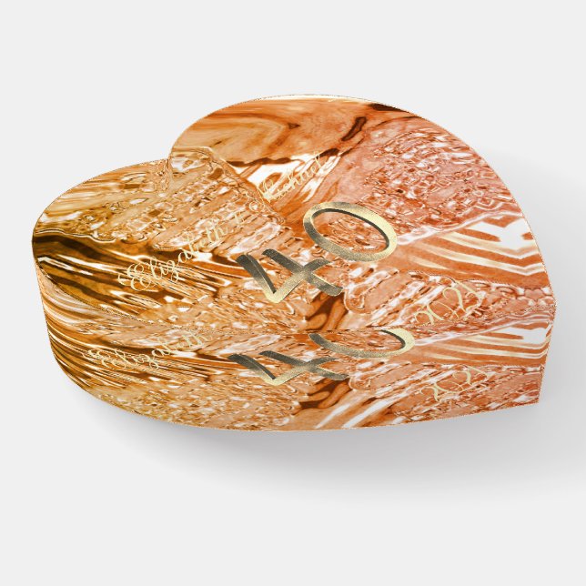 40th Anniversary Ruby Wedding Add Name or Text Paperweight (Angled)