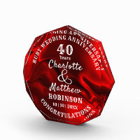 40th Anniversary Ruby Wedding Gift Personalized