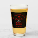 40th Anniversary Ruby Wedding Gift Personalized Glass