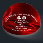 40th Anniversary Ruby Wedding Gift Personalized Paperweight<br><div class="desc">Typography editable script text  with personal names wedding anniversary date,  in ruby red and white tones; an elegant and stylish keepsake gift in celebration of a fortieth ruby wedding anniversary.</div>