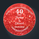 40th Anniversary Ruby Wedding Gift: Personalized  Paperweight<br><div class="desc">Personalized Paperweight
Editable script text with personal names and wedding anniversary date,  in ruby red and white tones; an elegant and stylish keepsake gift in celebration of a fortieth ruby wedding anniversary.</div>