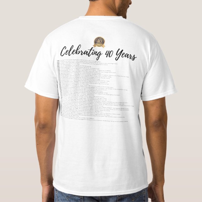 40th Anniversary Show Title T-Shirt (Back)