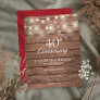 40th Anniversary String Lights Wood Save the Date Announcement Postcard