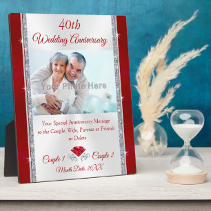 40th Anniversary Traditional Gift, Photo Plaque