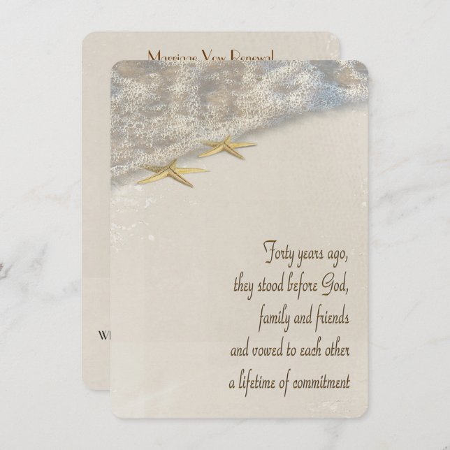 40th Anniversary Vow Renewal Wedding Program (Front/Back)