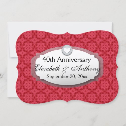 40th Anniversary Wedding Anniversary Ruby Red Z06 Invitation