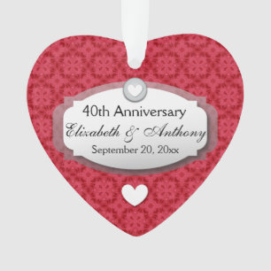 40th Anniversary Wedding Anniversary Ruby Red Z06 Ornament