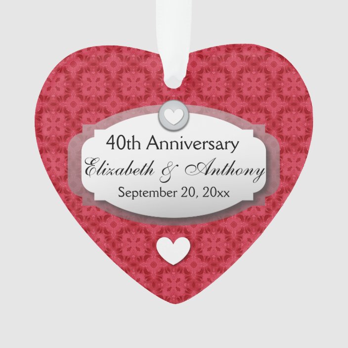 40th wedding anniversary christmas ornament