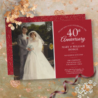 40th Anniversary Wedding Photo Ruby Confetti