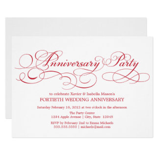 40th Anniversary | White/Red Invitation