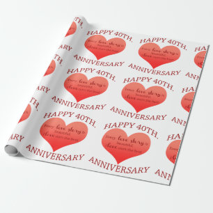 40th. Anniversary Wrapping Paper
