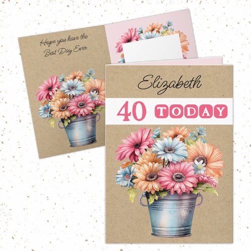 40th any age gerberas flowers pink birthday