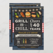 40th BBQ Grill and Chill Birthday Invitation (Front/Back)