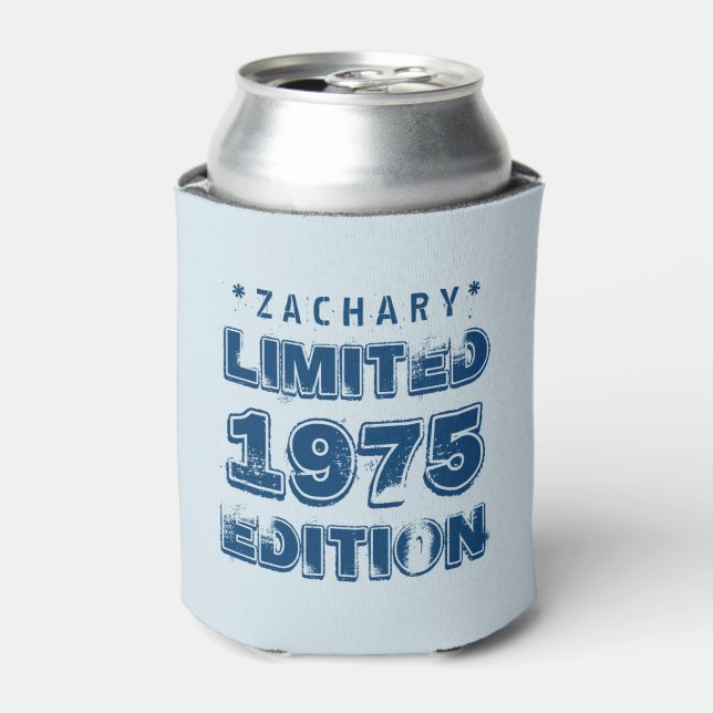40th Birthday 1975 Limited Edition Custom E27 BLUE Can Cooler (Can Front)