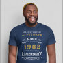 40th Birthday 1983 Add Name Blue Gold Legendary T-Shirt