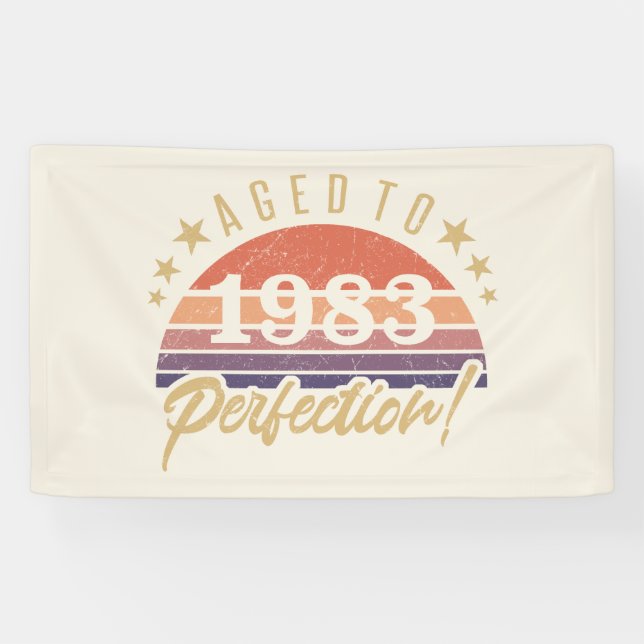 40th Birthday 1983 Aged To Perfection Banner (Horizontal)
