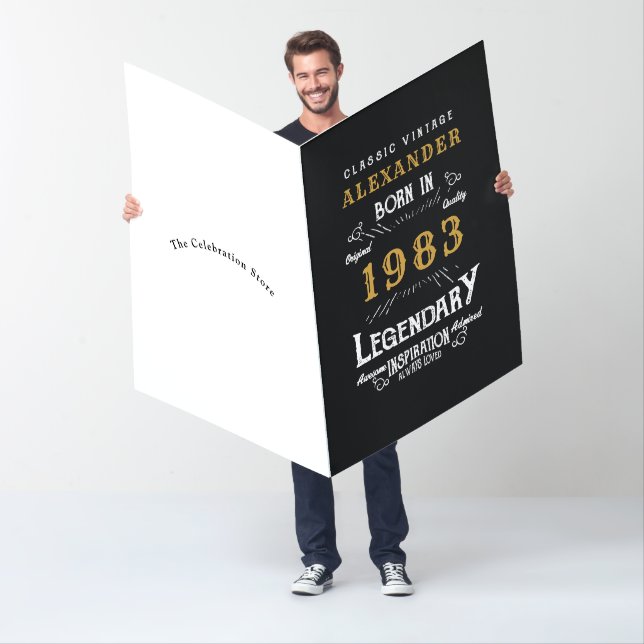 40th Birthday 1983 Custom Jumbo Legendary Funny Card (In Situ)