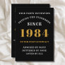 40th Birthday 1984 Black Gold Personalized For Him Invitation