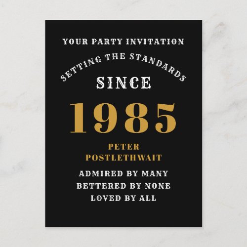 40th Birthday 1985 Black Gold