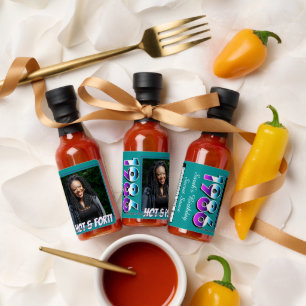 40th Birthday 1986 Retro Checkered Vintage Favor Hot Sauces