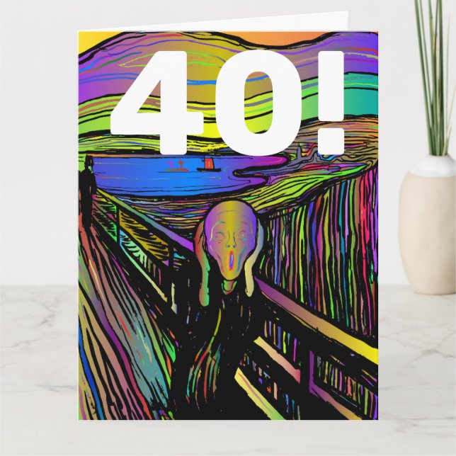 40TH BIRTHDAY 30 FUNNY SCREAM GREETING CARD (Front)