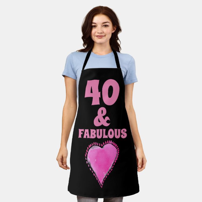 40th birthday 40 and fabulous kitchen Apron (Worn)