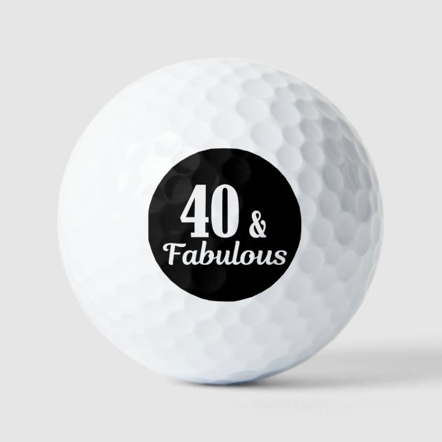 40th Birthday 40 & Fabulous Button Golf Balls (Front)