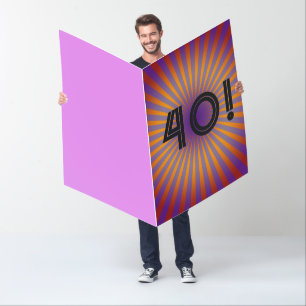 40TH BIRTHDAY 40 HUGE GIANT huge retro CARD