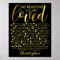 40th Birthday 40 Reasons Why Black Gold