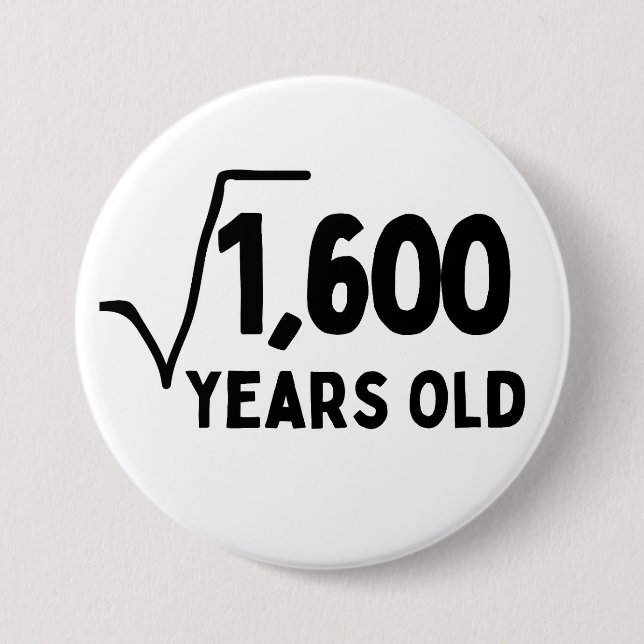 40th birthday 40 years forty fortieth math button (Front)