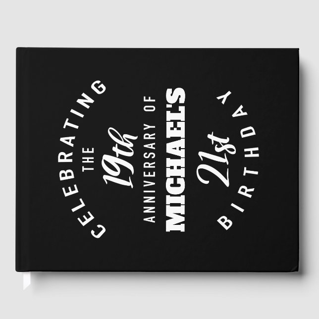 40th birthday, 40 years old, personalized, birthda guest book (Front)