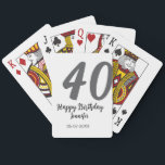 40th birthday add name date year black template go poker cards<br><div class="desc">editable design</div>