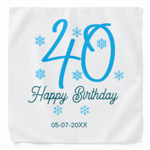 40th birthday add name date year blue template bandana